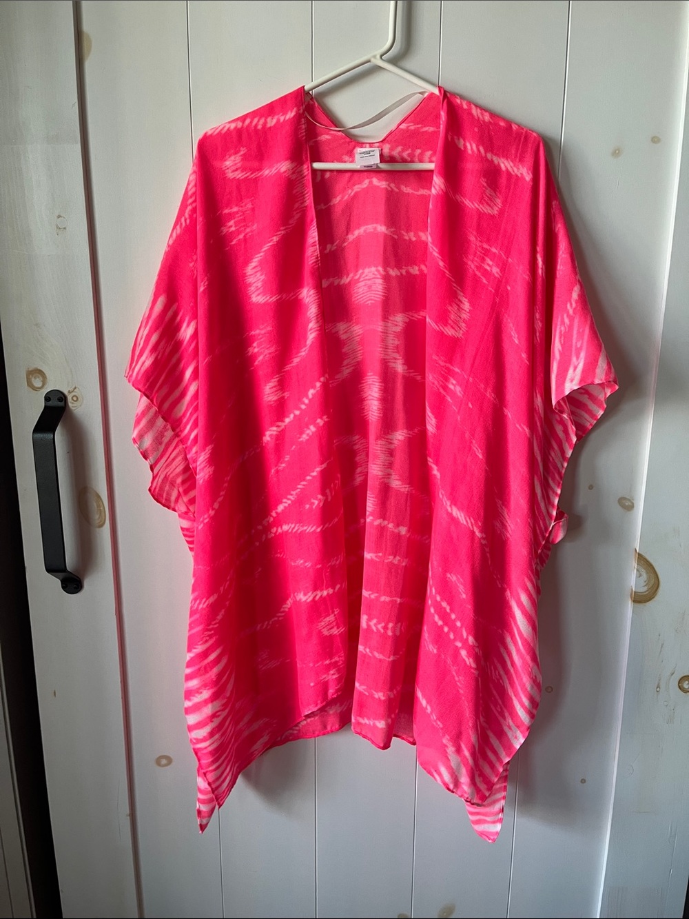 Time and Tru Hot Pink Tie-Dye Open Front Kimono